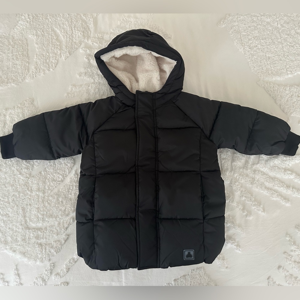GAP Black Puffer Jacket with Hood 2T